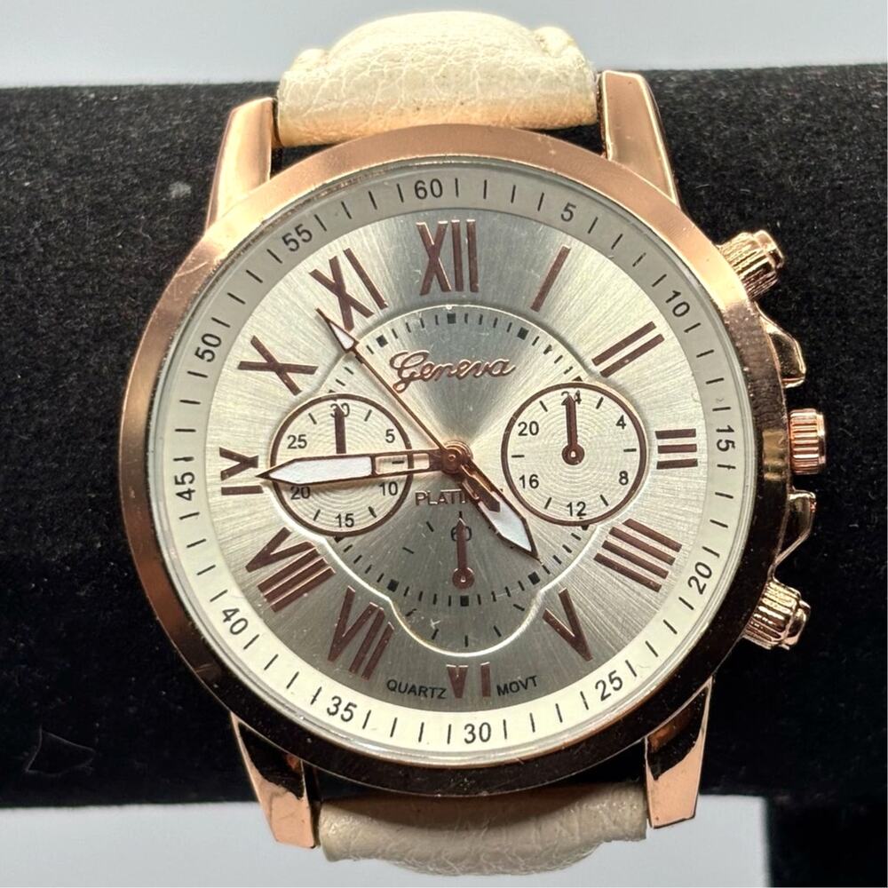 Cream & Rose Gold Men's Watch